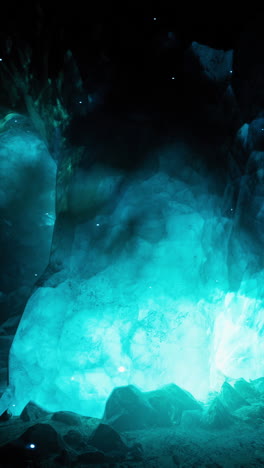 a glowing ice cave