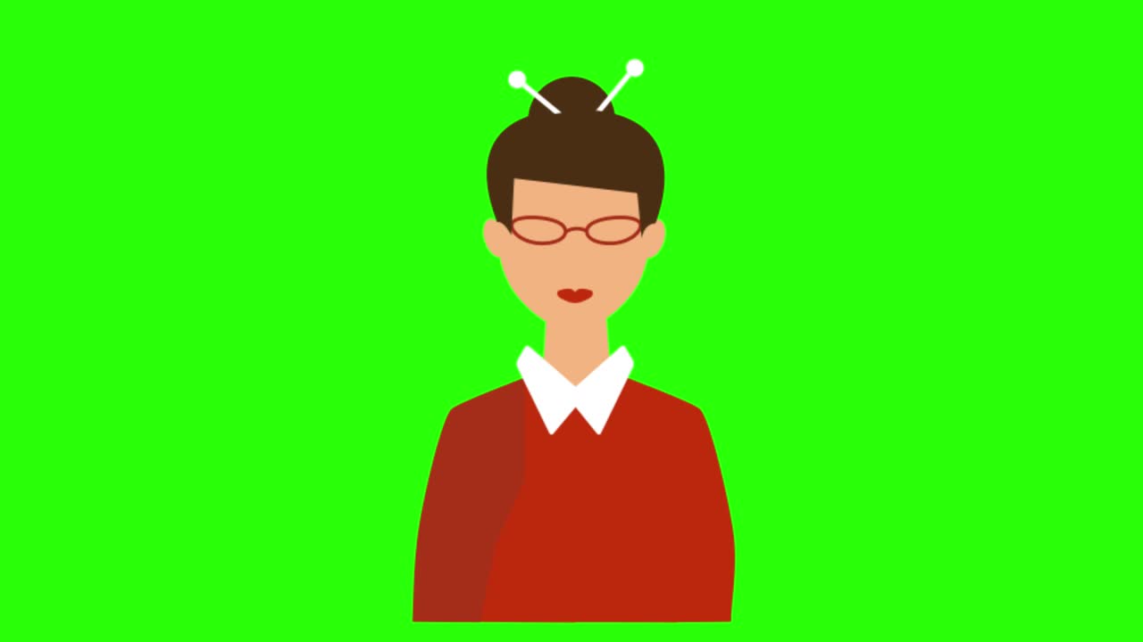 schermo verde, avatar, vecchia donna