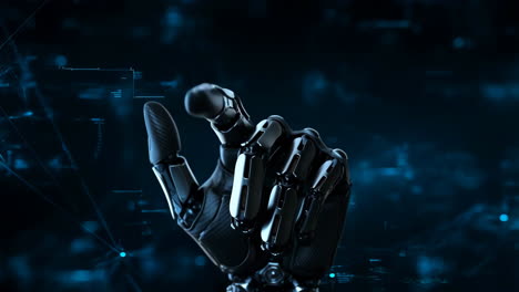 robotic hand interacting with digital interface