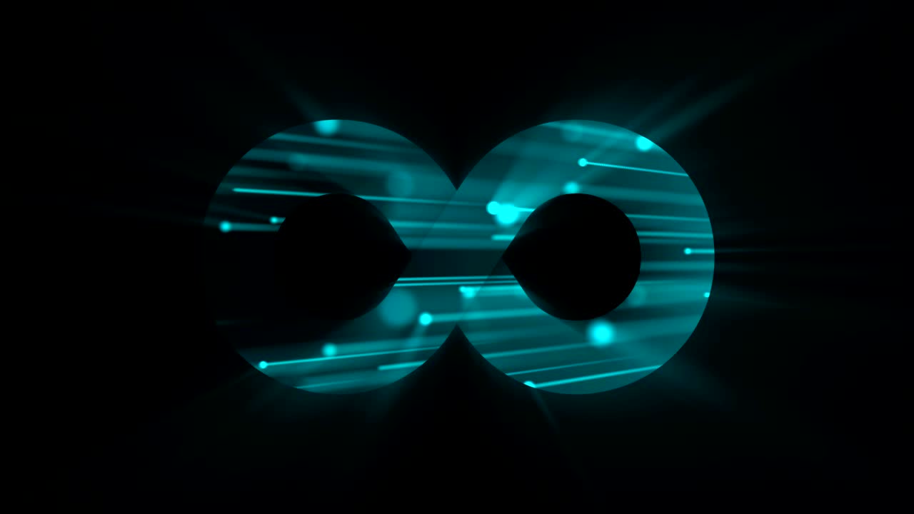 미래의 무한 기호를 가진 추상적인 배경 디지털 배경