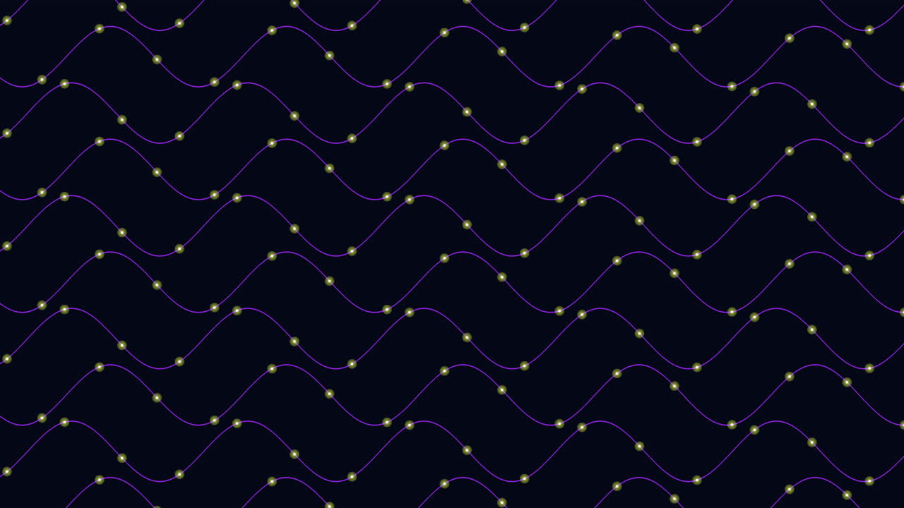 Abstract futuristic waves pattern with neon dots