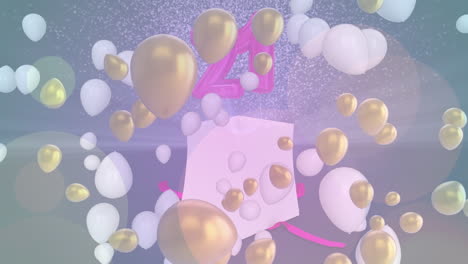 animación de presente y globos más de 21 número