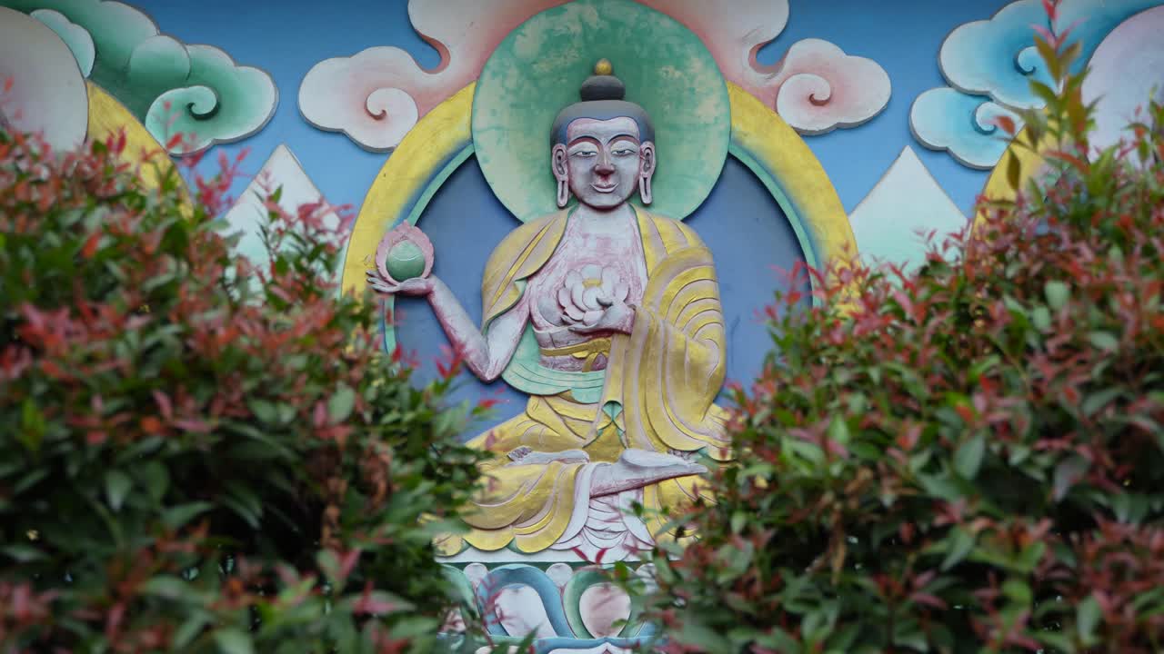 Painting of Lord Buddha on a wall