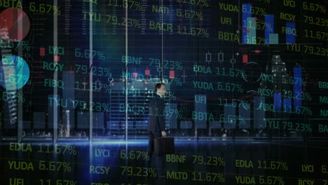 animación de las estadísticas y el procesamiento de datos financieros sobre el empresario en el cargo
