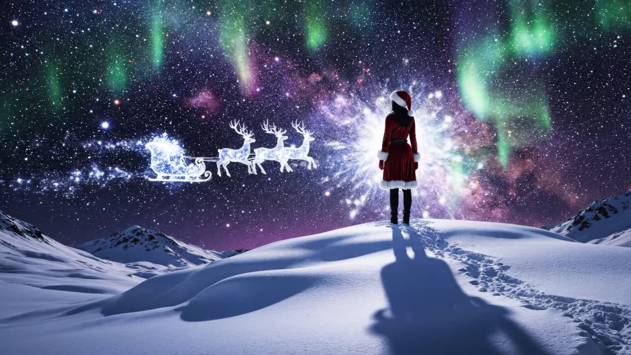 Magical Christmas Night with Santa's Sleigh