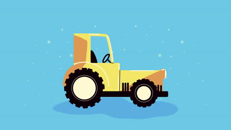 farm lifestyle animation with yellow tractor