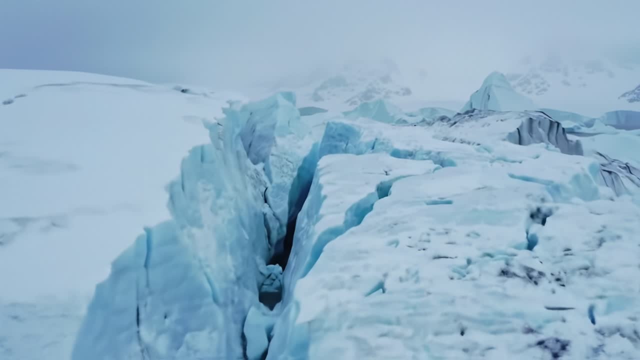 Dramatic Glacial Landscape: Exploring the Beauty and Fragility of Ice Formations in a Changing Climate Environment