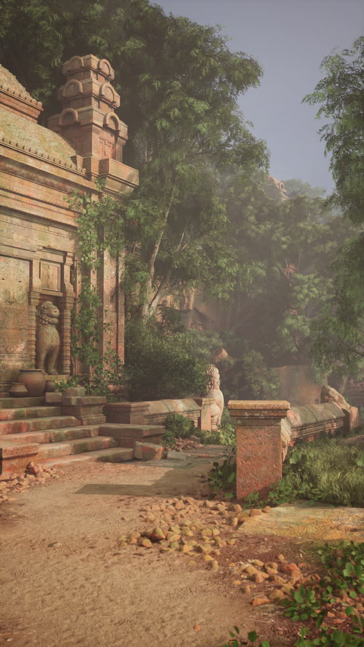 ruinas de templos antiguos en una selva tropical