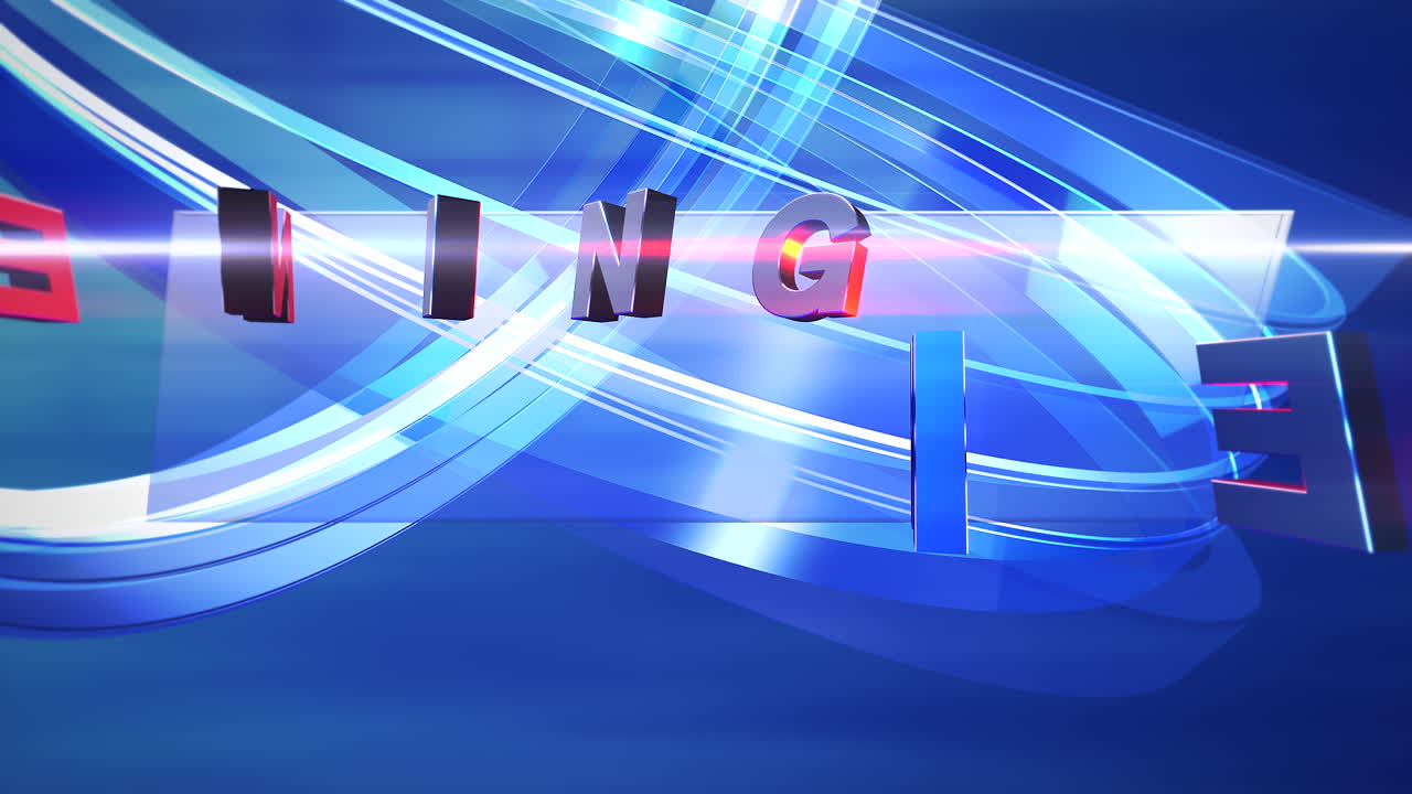 testo notizie serali e grafica introduttiva di notizie con linee