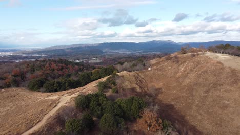 Skyline-Aerial-view-in-Mount-Wakakusa,-Nara