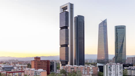 timelapse of the madrid financial district