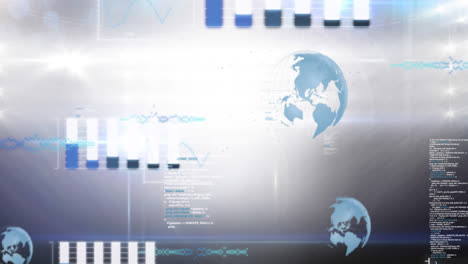 animation of data processing over grey background
