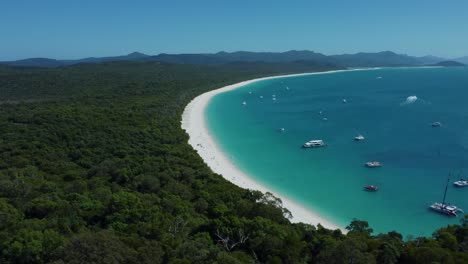 famous whitehaven beach in australia with its pure silica sand, drone