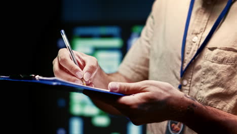 technician walking in high tech facility