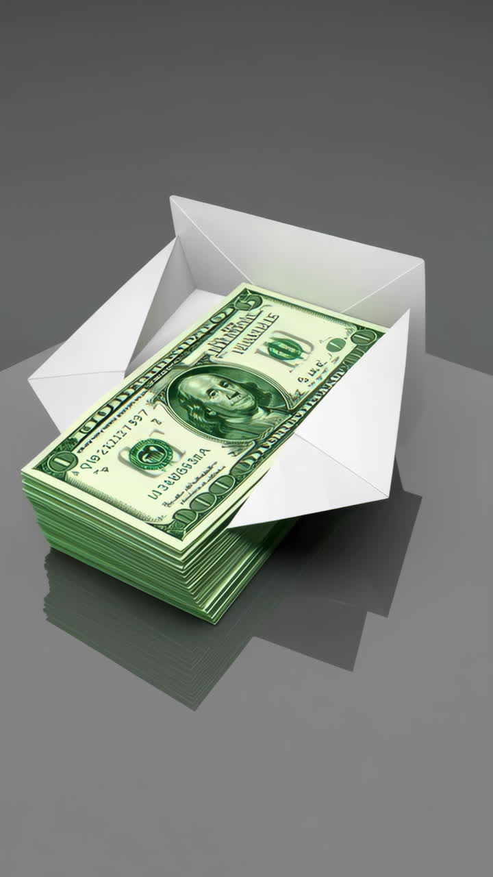 Stack of Hundred Dollar Bills in an Envelope