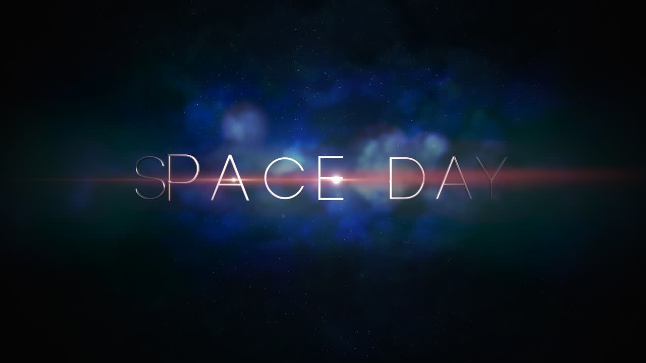 Space Day with dark blue clouds and stars in galaxy