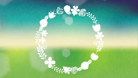 floral wreath on a blurry background