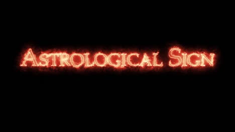 astrological sign written with fire. loop