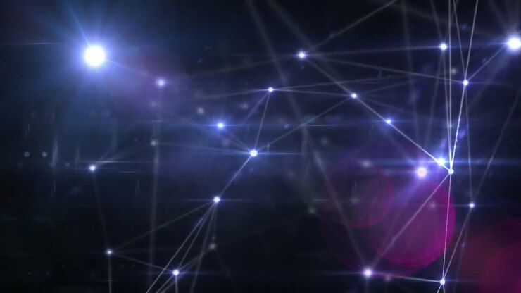 Animation of network interconnection with light moving