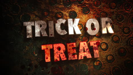 trick or treat with with red blood on steel