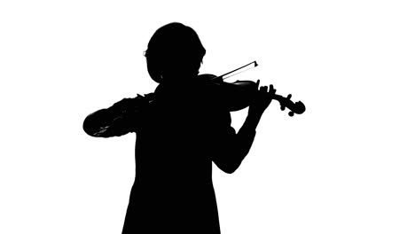 silhouette of a woman playing violin