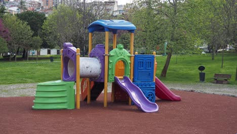 colorful playset in a park