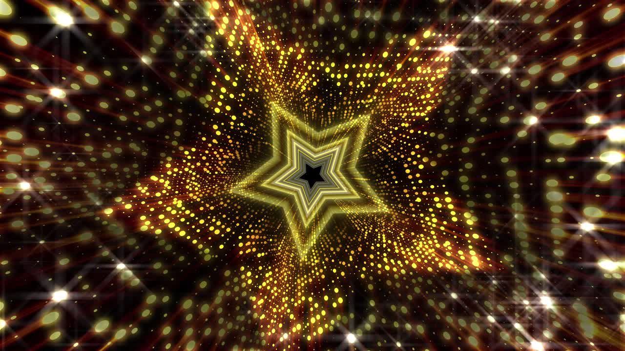 조명, 반이는 터널, 별, 네온, 우주 입자, 빛, 리드, 추상적인 배경.