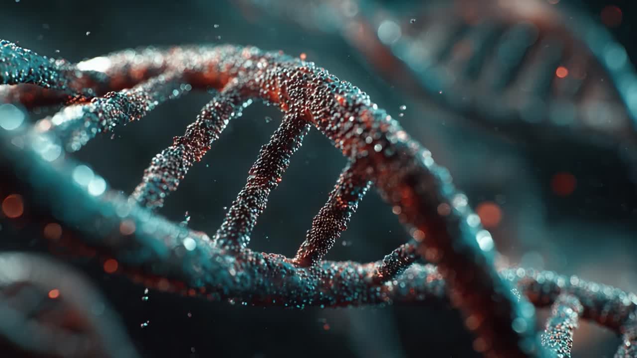Exploring the Intricacies of DNA Structure: A Stunning Visual Representation of Genetic Material Vibrantly Rendered in a 3D Environment