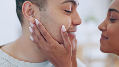 Face,-touch-and-a-happy-couple-with-love-at-home