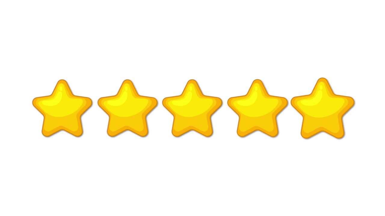 Stars filling up to indicate ratings