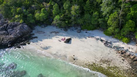 rocks lonely sandy beach koh lipe island thailand