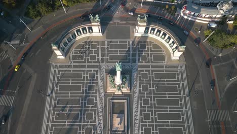 fixed aerial view of heroes' square