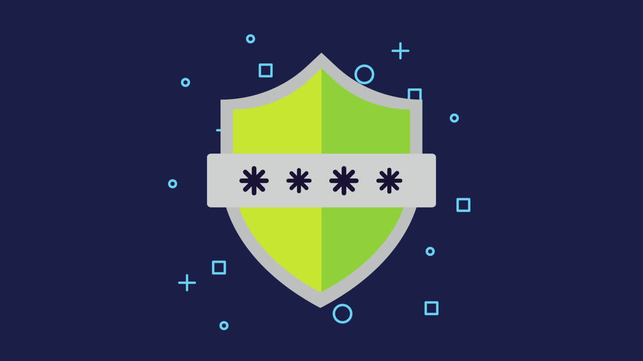 녹색 방패 안전 보안 경비원 애니메이션