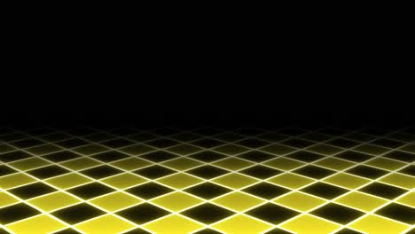 an animation of flying over a dynamic, neon-lit checkered floor with pulsating hues that switch from pink to blue to green, evoking a retro-futuristic 1980s vaporwave ambiance