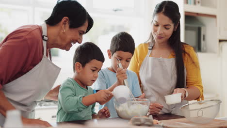 Oma,-Unterricht-Oder-Kinder,-Die-Mit-Mama-Backen