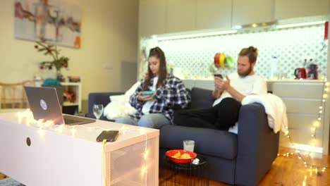 couple relaxing at home
