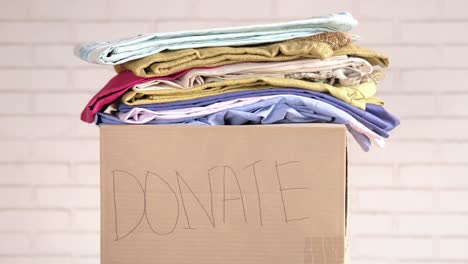 donation box filled with clothes