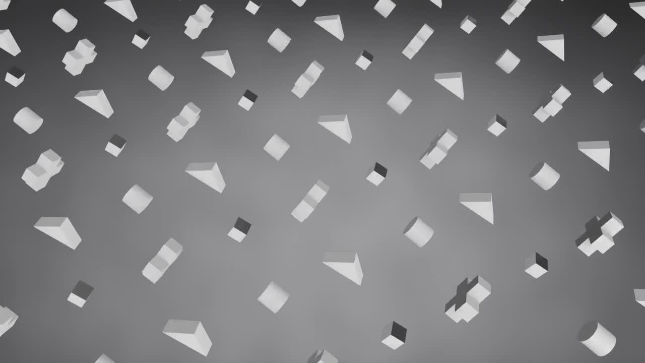 formas grises en 3d en movimiento