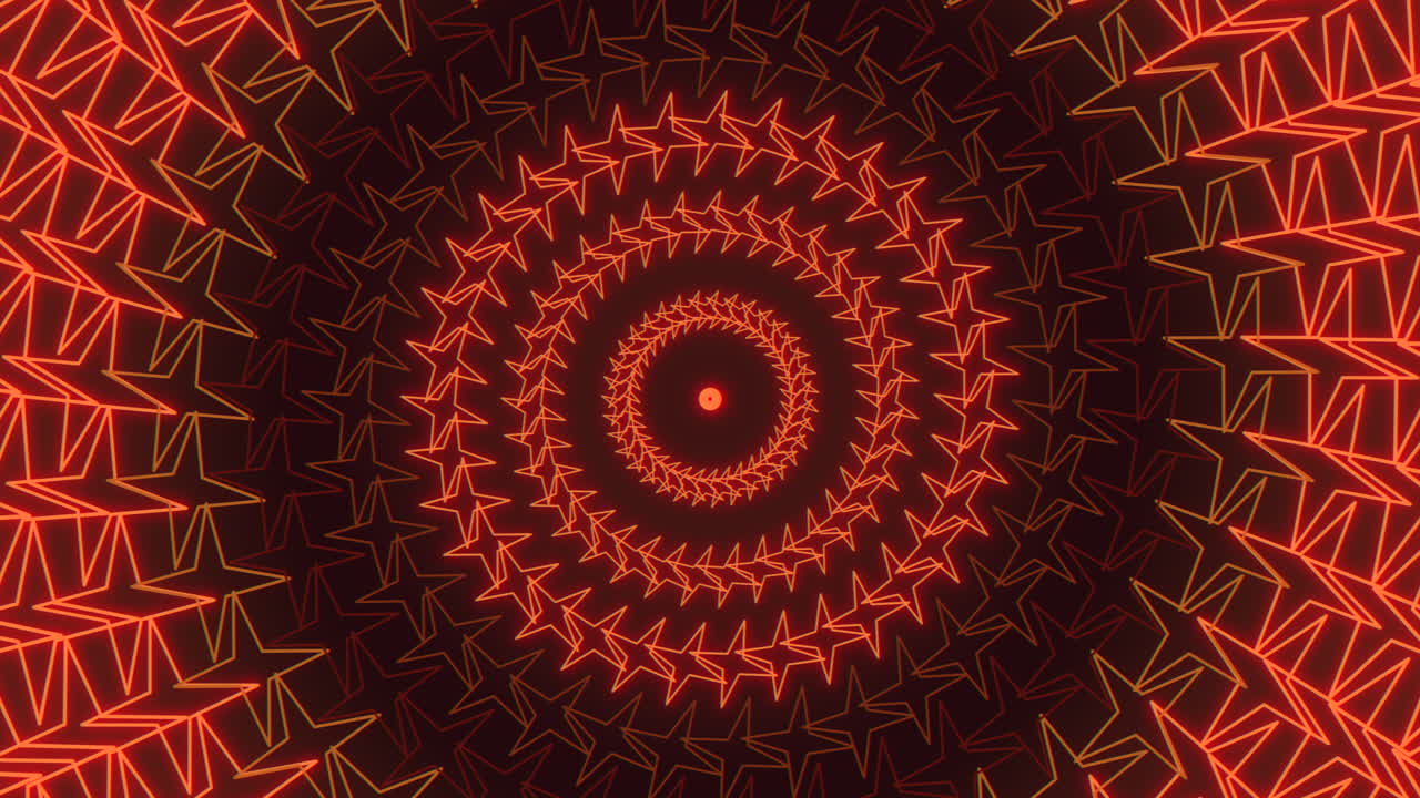 las líneas rojas en espiral crean la ilusión de profundidad dinámica.