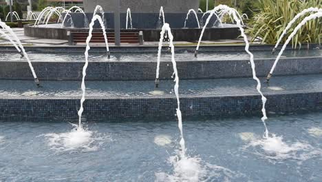 multi-tiered fountain with water jets