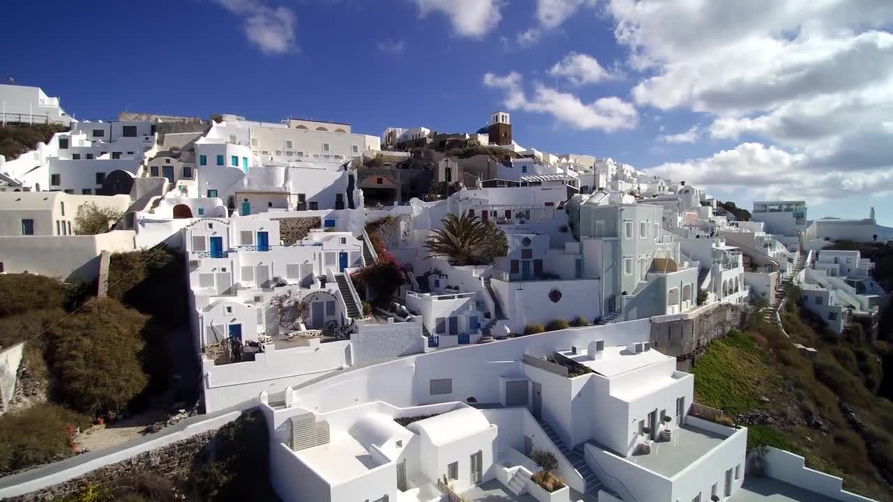 Aerial View of Oia, Santorini, Greece