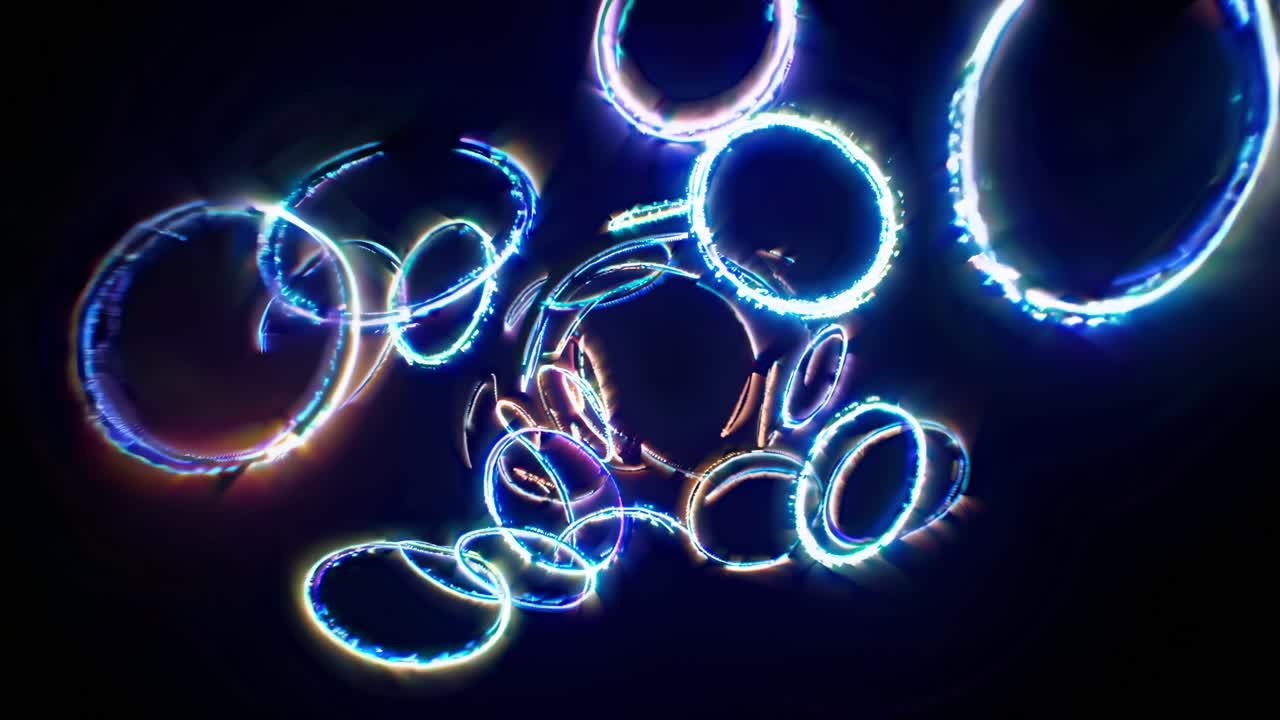 추상적인 네온 조명 터널