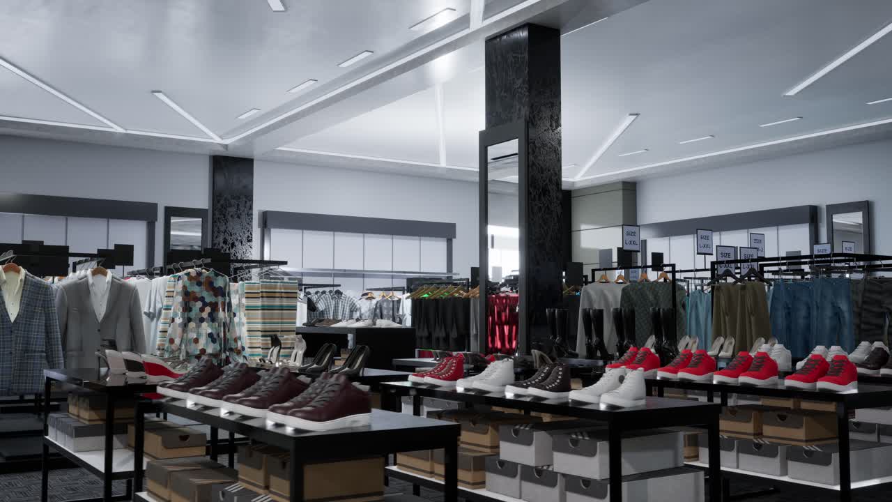 Interior Of Brand New Fashion Clothes Store