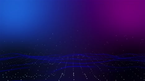 light trail particles bright beams falling down and light digital data flow line landscape