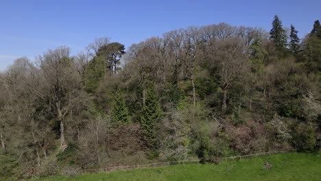 North Cotswold Wooded Valley Side Spring Season Aerial Kiftsgate Court Gardens Colour Graded