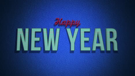 texto retro feliz año nuevo en textura grunge azul