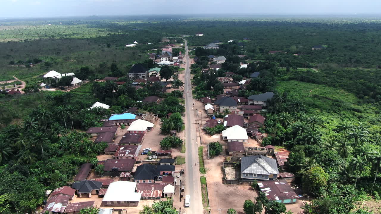 Aerial View of a Village in Nigeria