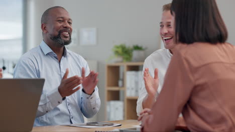 meeting, collaboration and applause