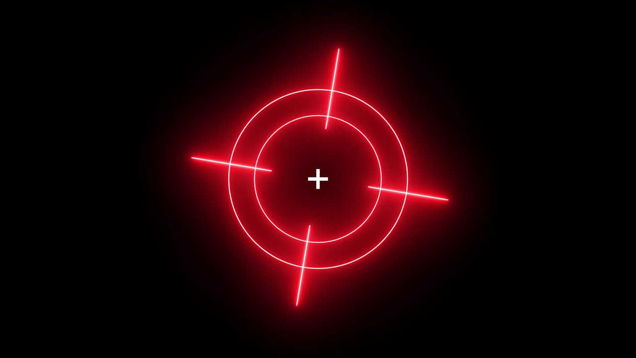 Red Neon Crosshair Target