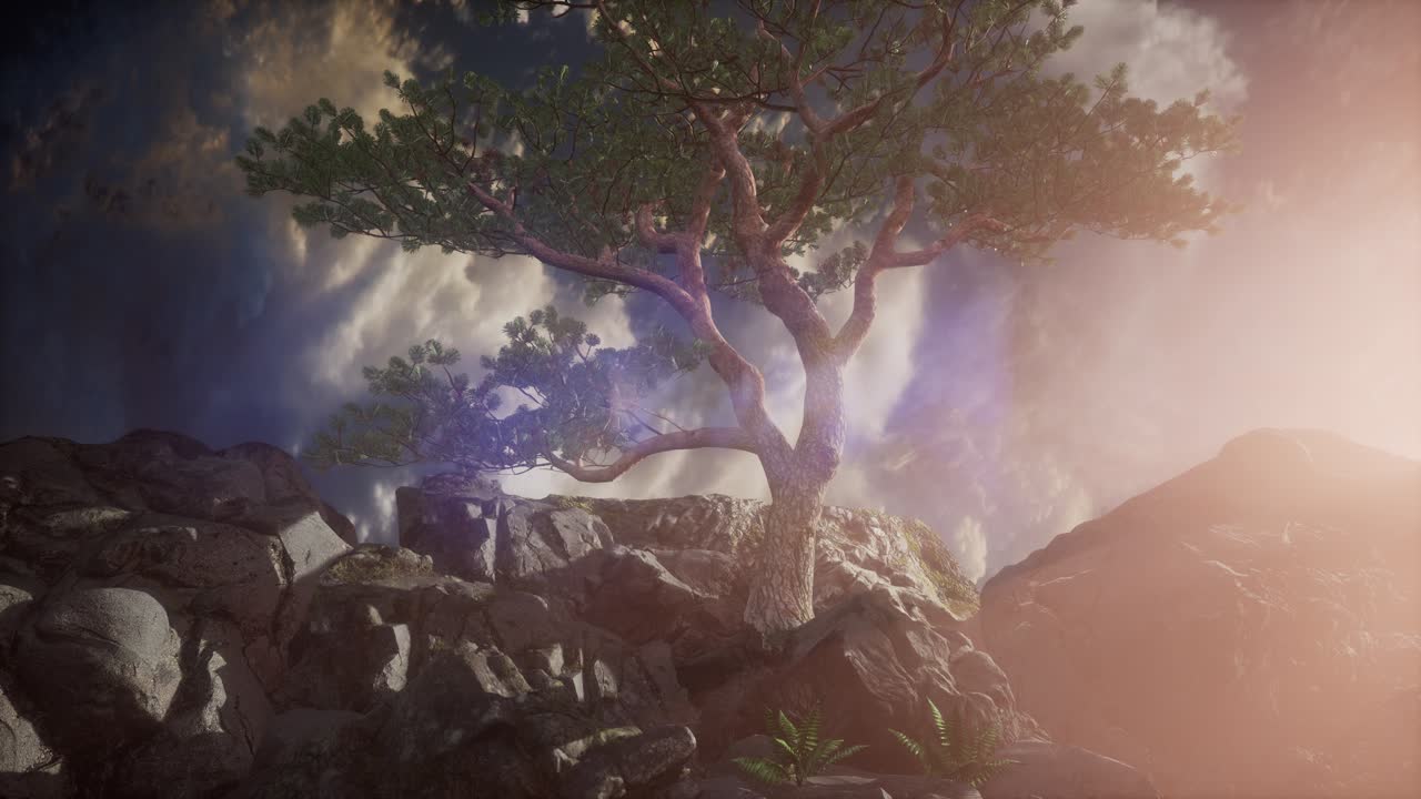 beautiful view above cloudscape and mountains